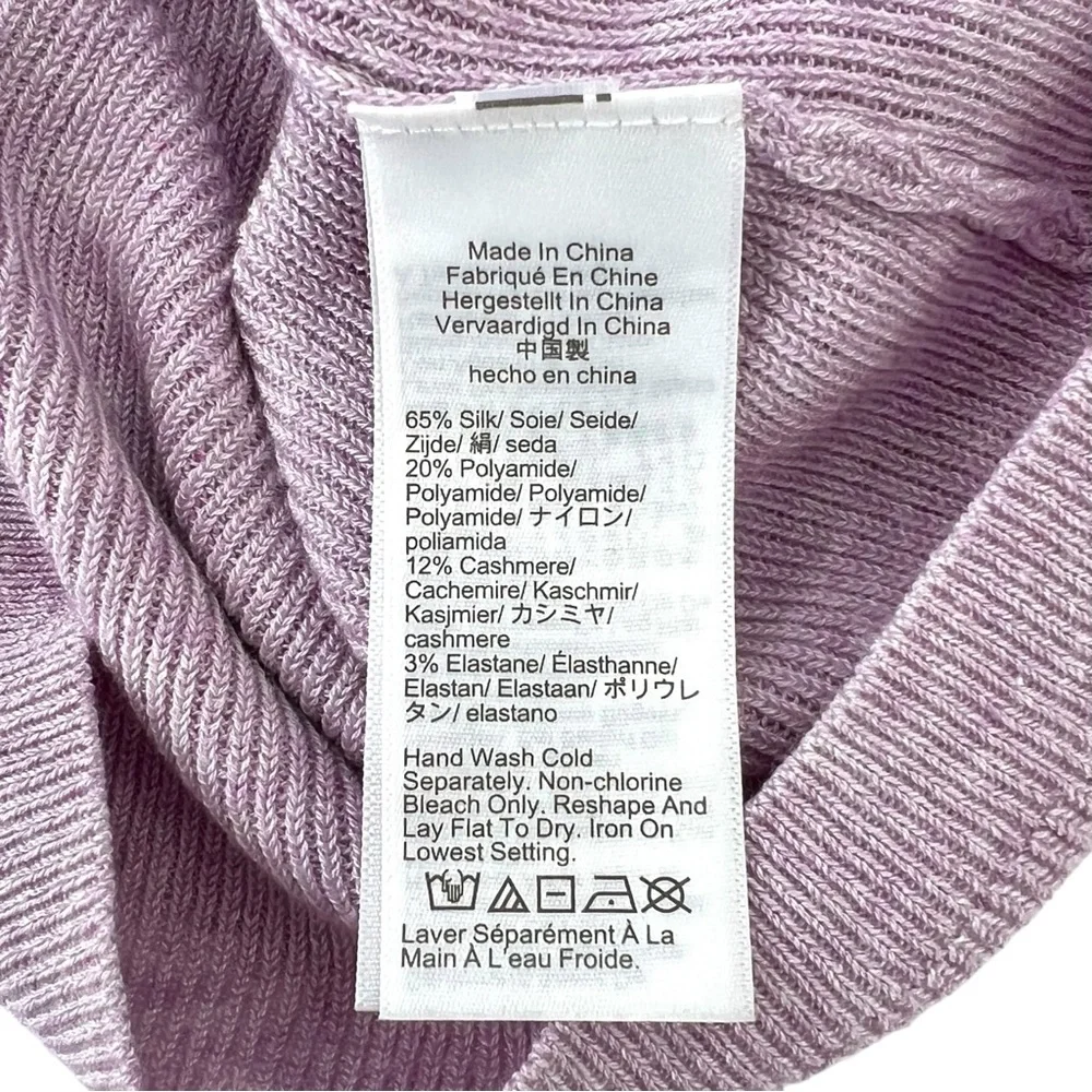 J.Crew Silk & Cashmere Lavender Purple Sleeveless Button Up Sweater Vest Top